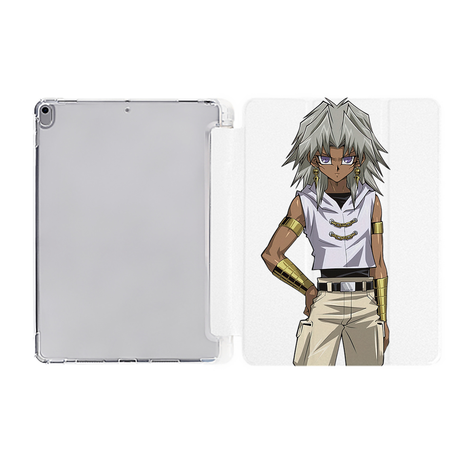 （画像用） 遊☆戯☆王 Yu-Gi-Oh! IPad ケース ペン収納付き 三つ折りスタンド PUレザー×シリコン 対応機種9.5/10.5/10.9インチ
